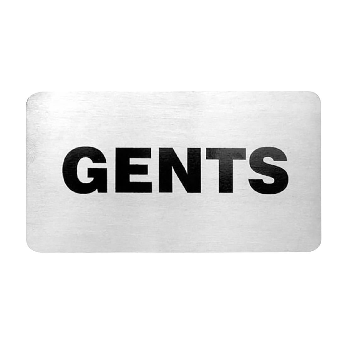 Trenton Gents Wall Sign Stainless Steel 110x60mm (Stainless Steel. Adhesive Back. Gents. 110x60mm) • PAS-JD680