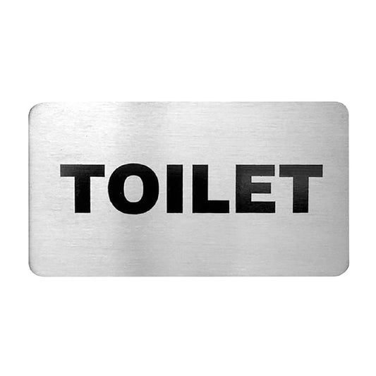 Trenton Toilet Wall Sign Stainless Steel 110x60mm (Stainless Steel. Adhesive Back. Toilet. 110x60mm) • PAS-JD682