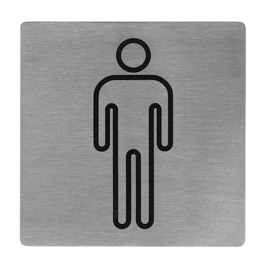 Trenton Male Symbol Wall Sign Stainless Steel 130x130mm (Stainless Steel. Adhesive Back. Male Symbol. 130x130mm) • PAS-JD684