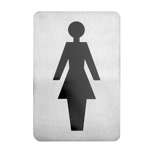 Trenton Female Symbol Wall Sign Stainless Steel 120x80mm (Stainless Steel. Adhesive Back. Female Symbol. 120x80mm) • PAS-JD687