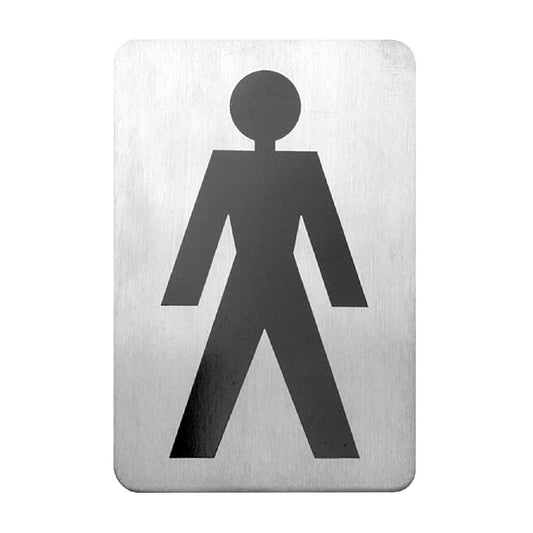 Trenton Male Symbol Wall Sign Stainless Steel 120x80mm (Stainless Steel. Adhesive Back. Male Symbol. 120x80mm) • PAS-JD688