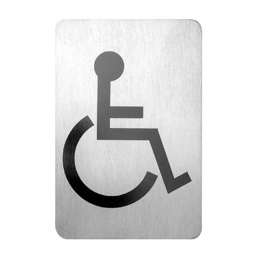 Trenton Accessible Symbol Wall Sign Stainless Steel 120x80mm (Stainless Steel. Adhesive Back. Accessible Symbol. 120x80mm) • PAS-JD689