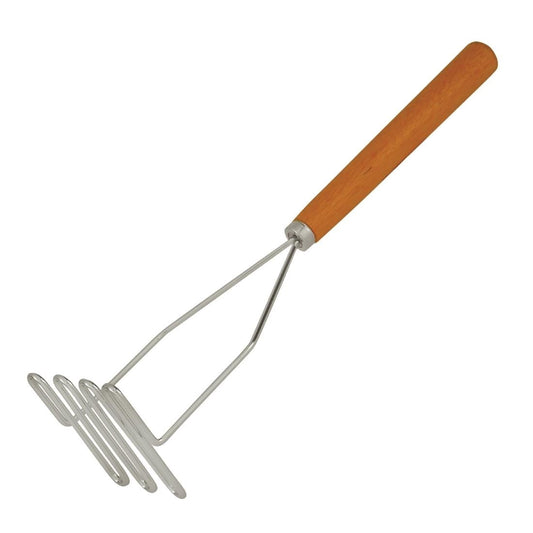Trenton Potato Masher Chrome Plated Wire with Wooden Handle 360mm • PAS-JD695