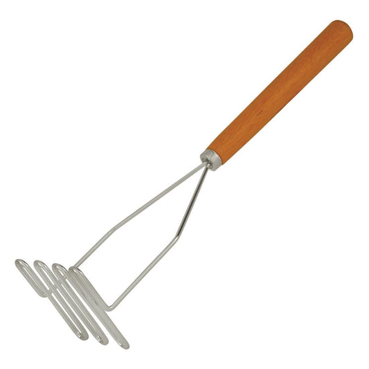 Trenton Potato Masher Chrome Plated Wire With Wooden Handle 430mm • PAS-JD696