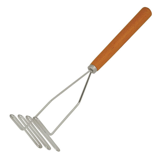 Trenton Potato Masher Chrome Plated Wire With Wooden Handle 610mm • PAS-JD697