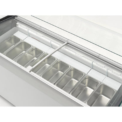 Liebherr EFI4853 Gelato Freezer with Glass Canopy and 12x5Ltr Gelato Tubs • PAS-JD726
