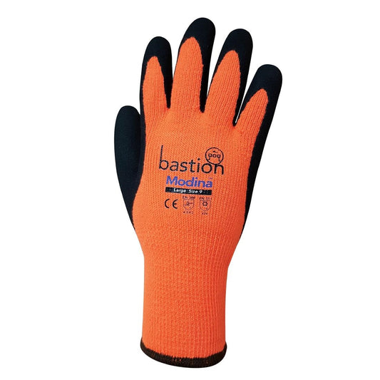 Bastion Modina Cut 3 Acrylic Thermal Gloves - Orange - Size 8 - Pair • PAS-JD727-M