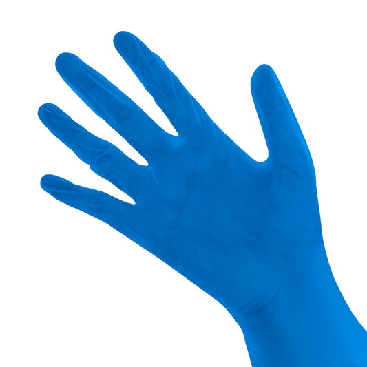 Bastion Progenics Vinyl Powder Free Gloves Blue Large (200 Pack) (Size: Large | Blue | Pack 200) • PAS-JD732-L