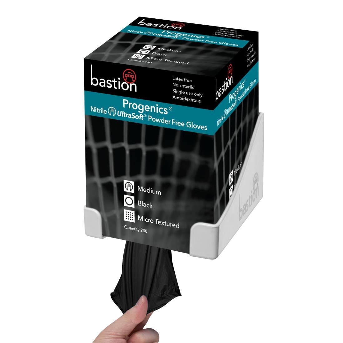 Bastion Progenics Nitrile Ultra Soft Powder Free Gloves Black L (Pack 250) • PAS-JD734-L