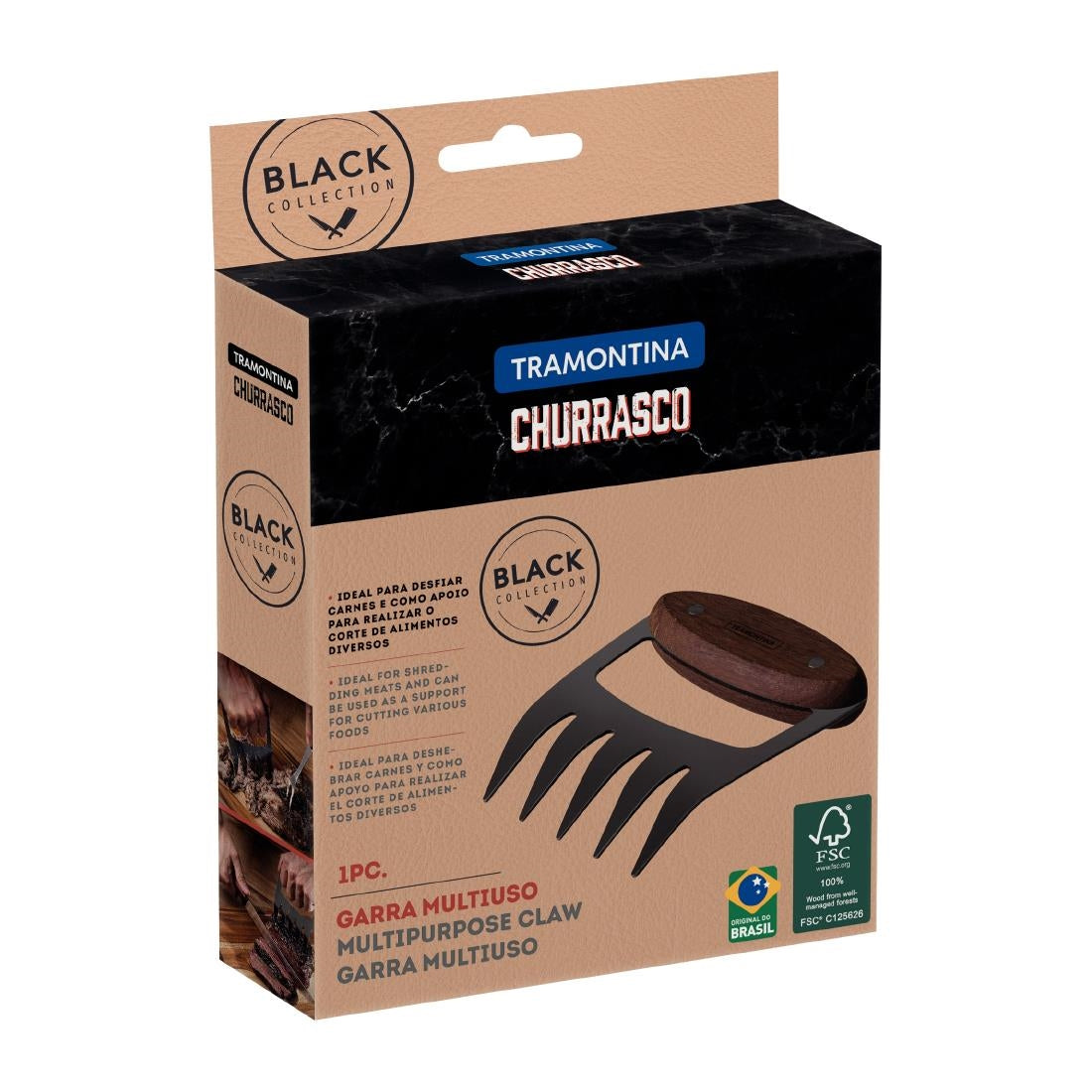 Tramontina Churrasco Barbecue Meat Claw Black • PAS-JD758