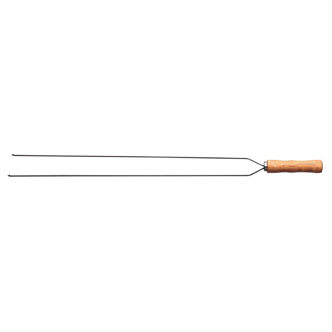 Tramontina Heavy Duty Duel Prong Stainless Steel Skewer Wood Handle 750mm • PAS-JD851