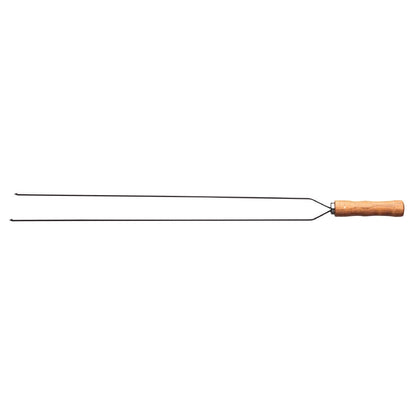 Tramontina Heavy Duty Duel Prong Stainless Steel Skewer Wood Handle 750mm • PAS-JD851