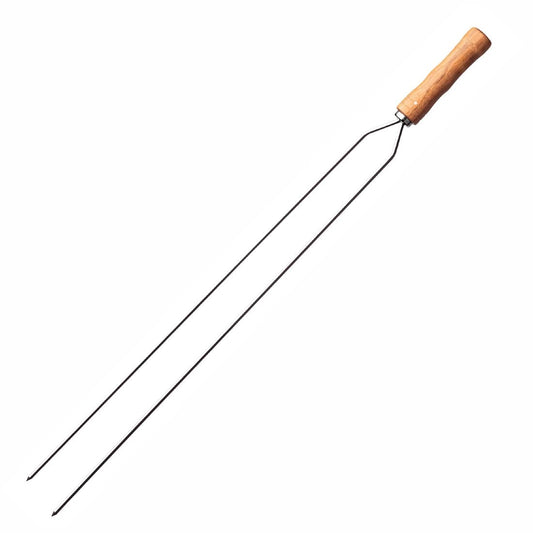Tramontina Heavy Duty Duel Prong Stainless Steel Skewer Wood Handle 750mm • PAS-JD851