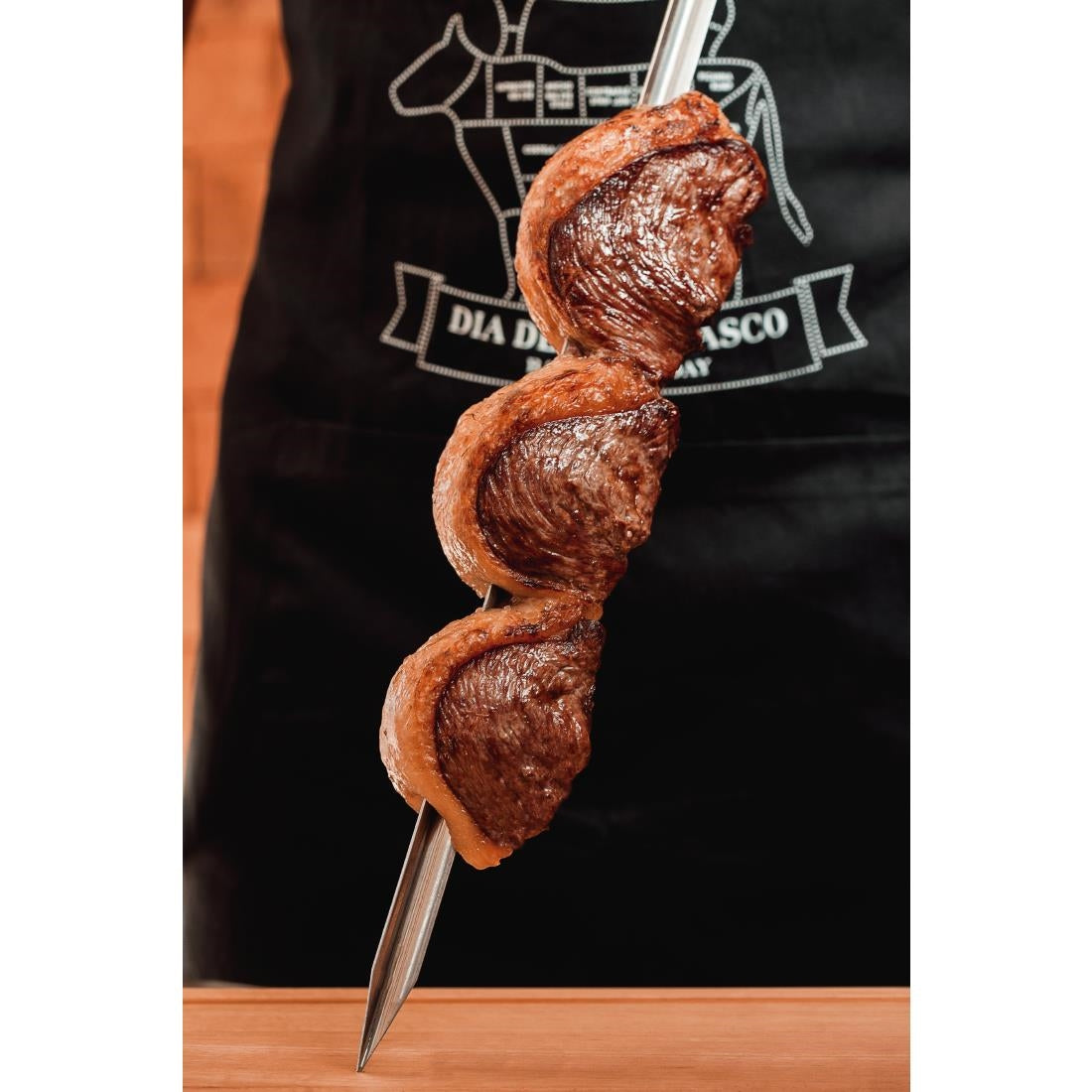Tramontina Heavy Duty Stainless Steel Skewer Wood Handle 950mm • PAS-JD854