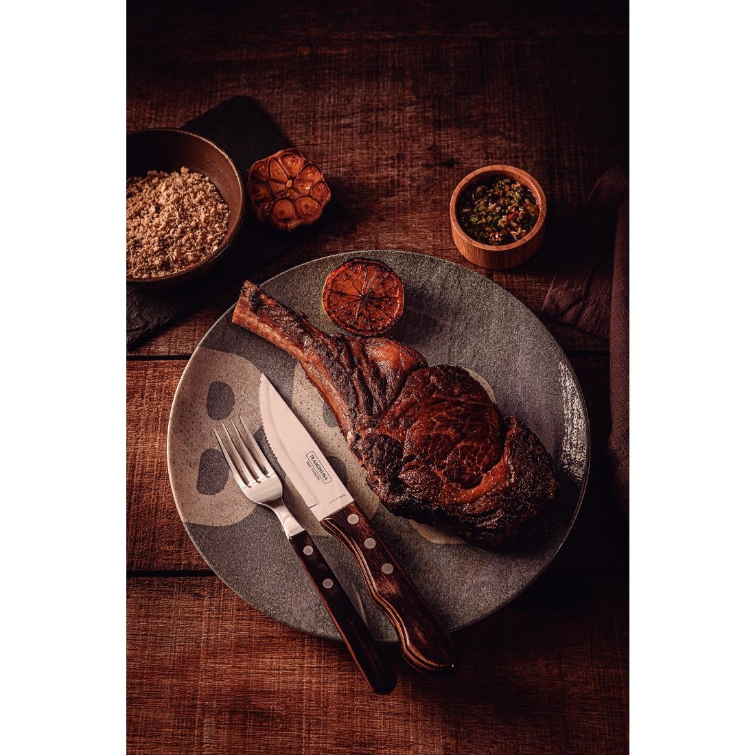 Tramontina Churrasco Steak Knife Polywood Brown 120mm (12 Pack) • PAS-JD864