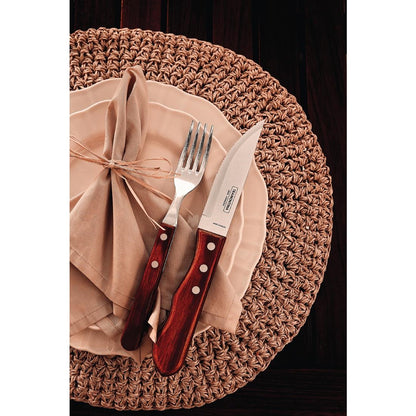 Tramontina Churrasco Steak Knife Polywood Red 120mm (12 Pack) • PAS-JD865