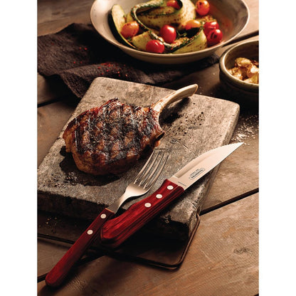 Tramontina Churrasco Steak Knife Polywood Red 120mm (12 Pack) • PAS-JD865