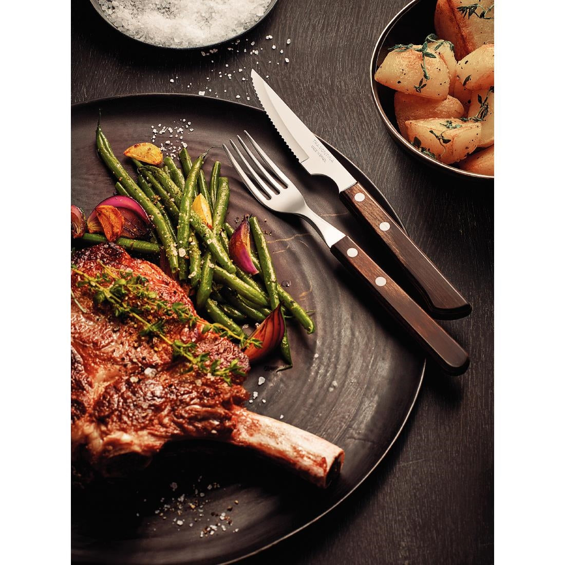 Tramontina Churrasco Steak Knife Polywood Brown 110mm (12 Pack) • PAS-JD867