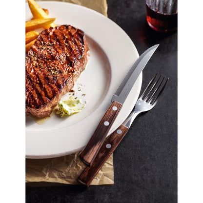 Tramontina Churrasco Steak Knife Polywood Brown 110mm (12 Pack) • PAS-JD868