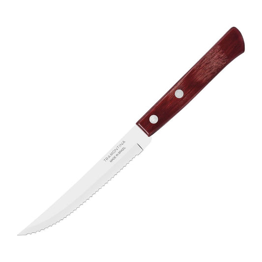 Tramontina Churrasco Steak Knife Polywood Red 110mm (12 Pack) • PAS-JD869