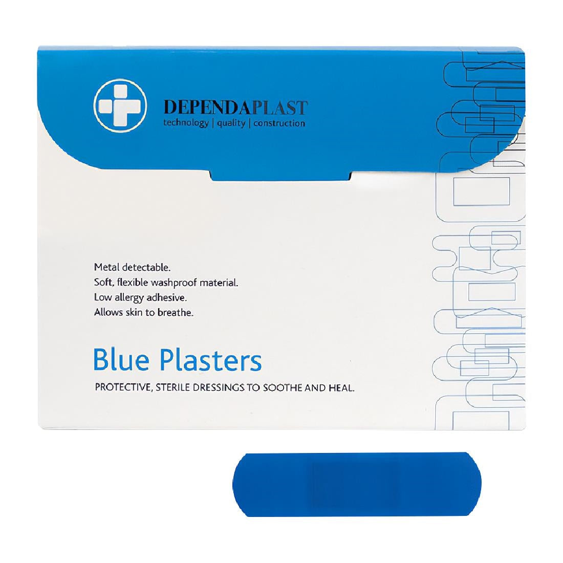 Dependaplast Blue Food Area Plasters 750x250mm (100 Pack) (750x250mm | 100 Pack) • PAS-JD902