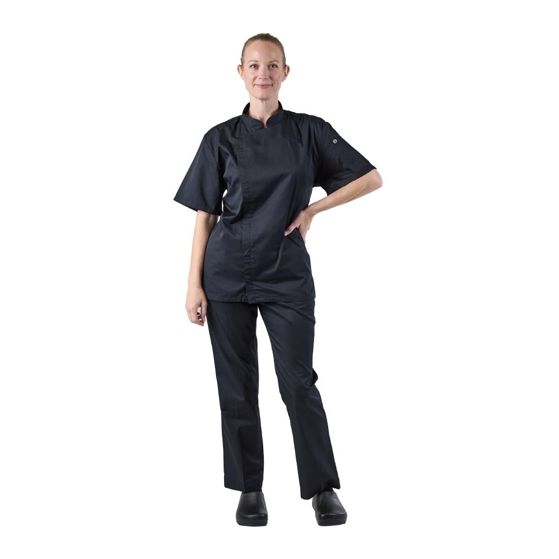 Chef Works Cannes Press Stud Chef Jacket Black L • PAS-JD927-L