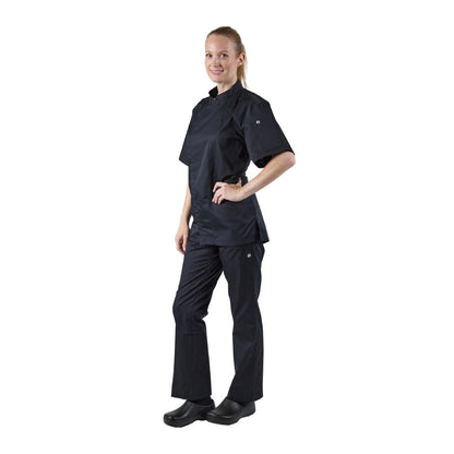 Chef Works Cannes Press Stud Chef Jacket Black L • PAS-JD927-L