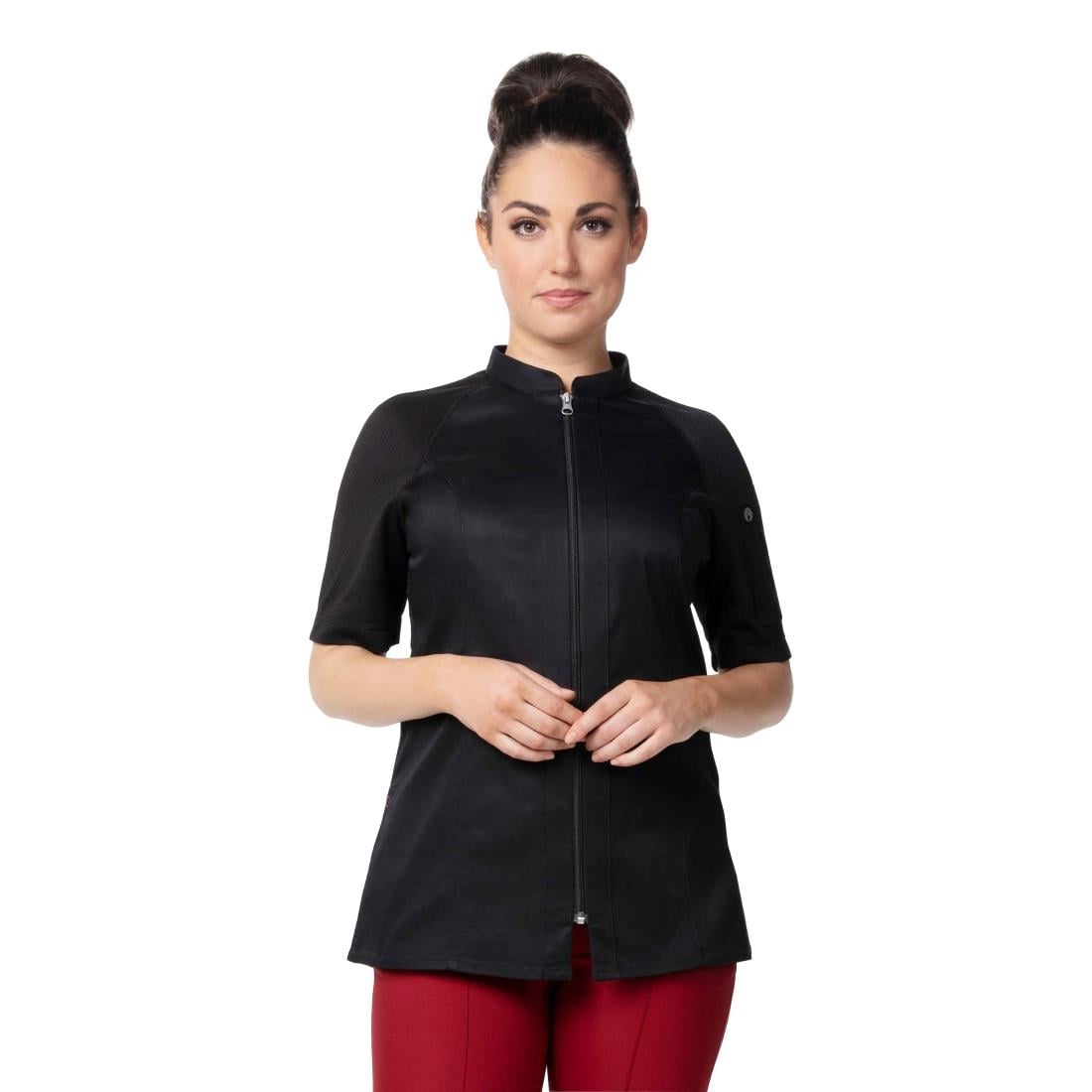 Chef Works Arcadia Women's Chef Jacket Black L • PAS-JD928-L