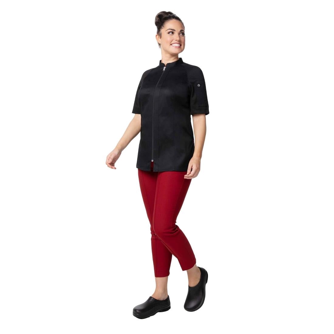Chef Works Arcadia Women's Chef Jacket Black XL • PAS-JD928-XL