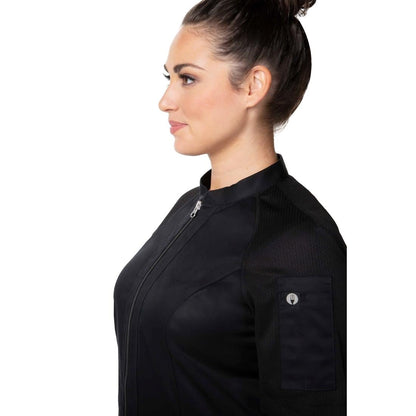 Chef Works Arcadia Women's Chef Jacket Black XL • PAS-JD928-XL