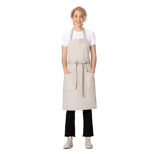 Chef Works Lockharte Bib Apron Ecru • PAS-JD932