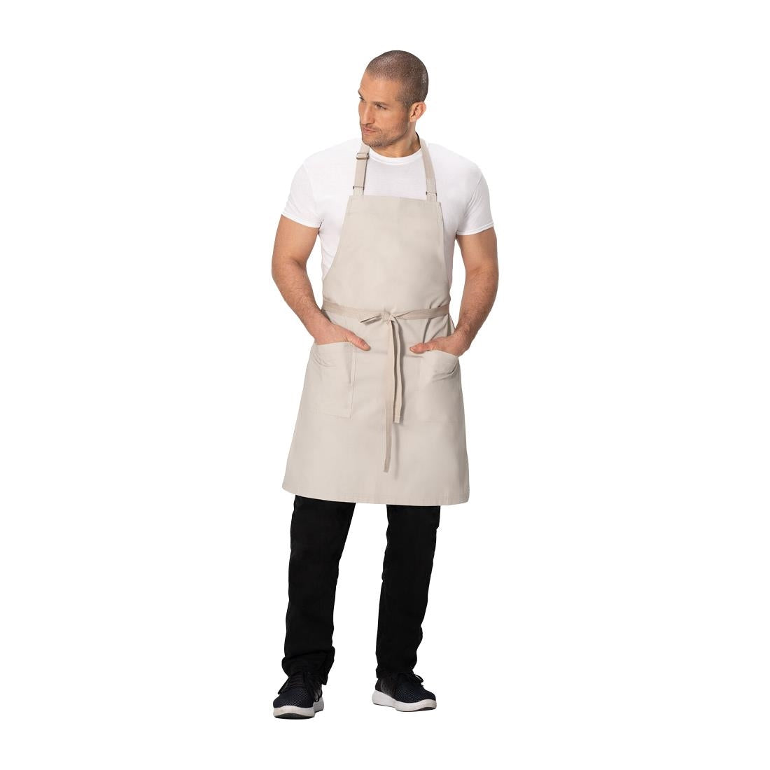 Chef Works Lockharte Bib Apron Ecru • PAS-JD932