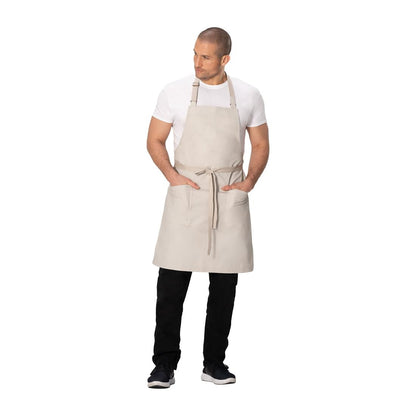 Chef Works Lockharte Bib Apron Ecru • PAS-JD932