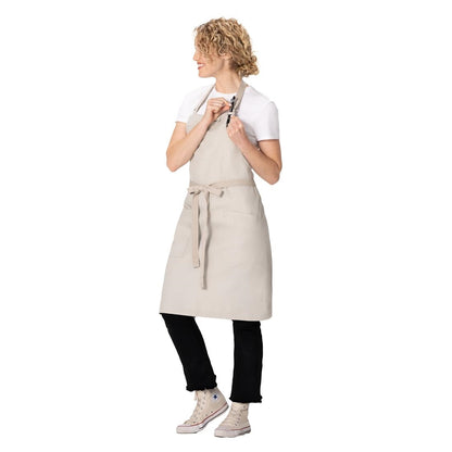 Chef Works Lockharte Bib Apron Ecru • PAS-JD932
