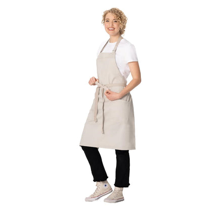 Chef Works Lockharte Bib Apron Ecru • PAS-JD932
