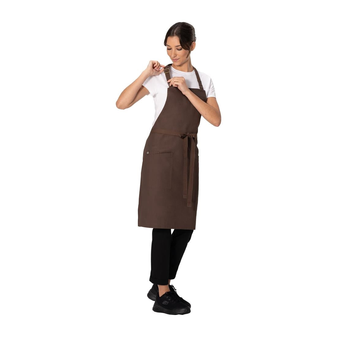 Chef Works Lockharte Bib Apron Espresso • PAS-JD933