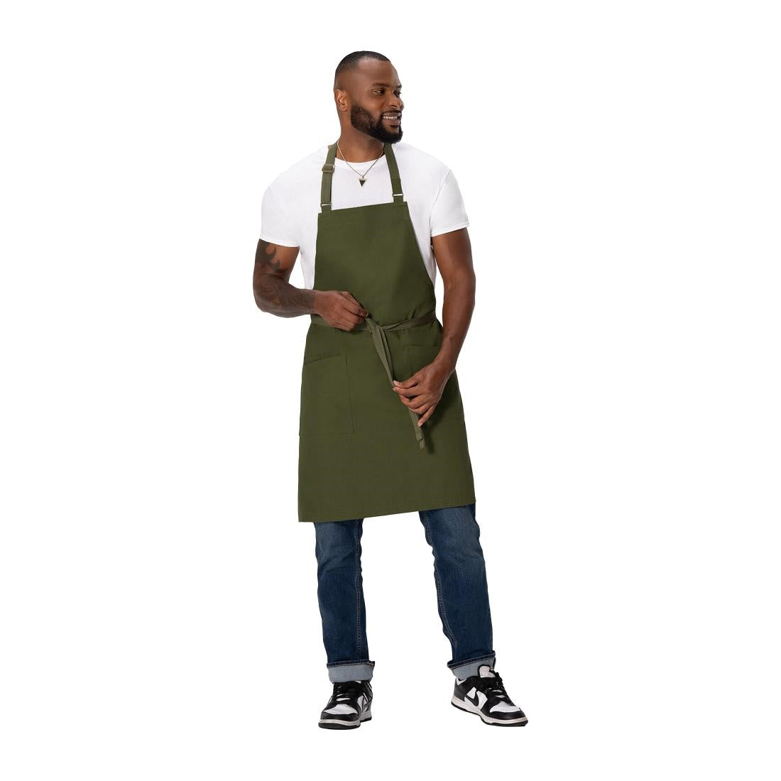 Chef Works Lockharte Bib Apron Military Green • PAS-JD934