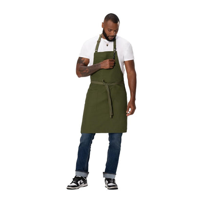 Chef Works Lockharte Bib Apron Military Green • PAS-JD934