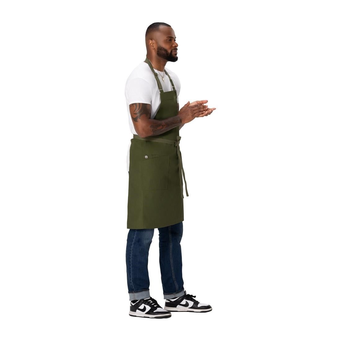 Chef Works Lockharte Bib Apron Military Green • PAS-JD934