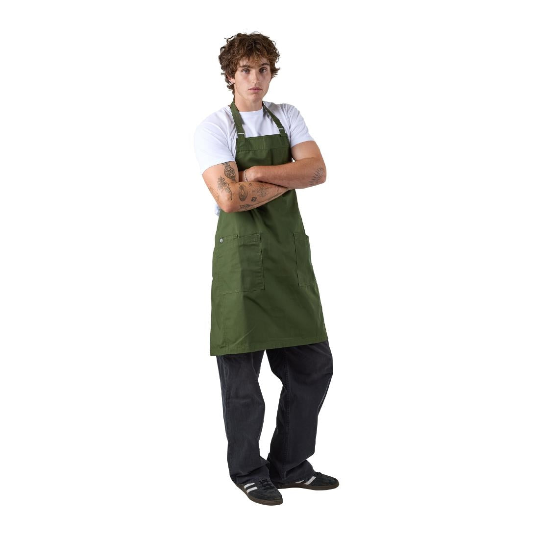 Chef Works Lockharte Bib Apron Military Green • PAS-JD934