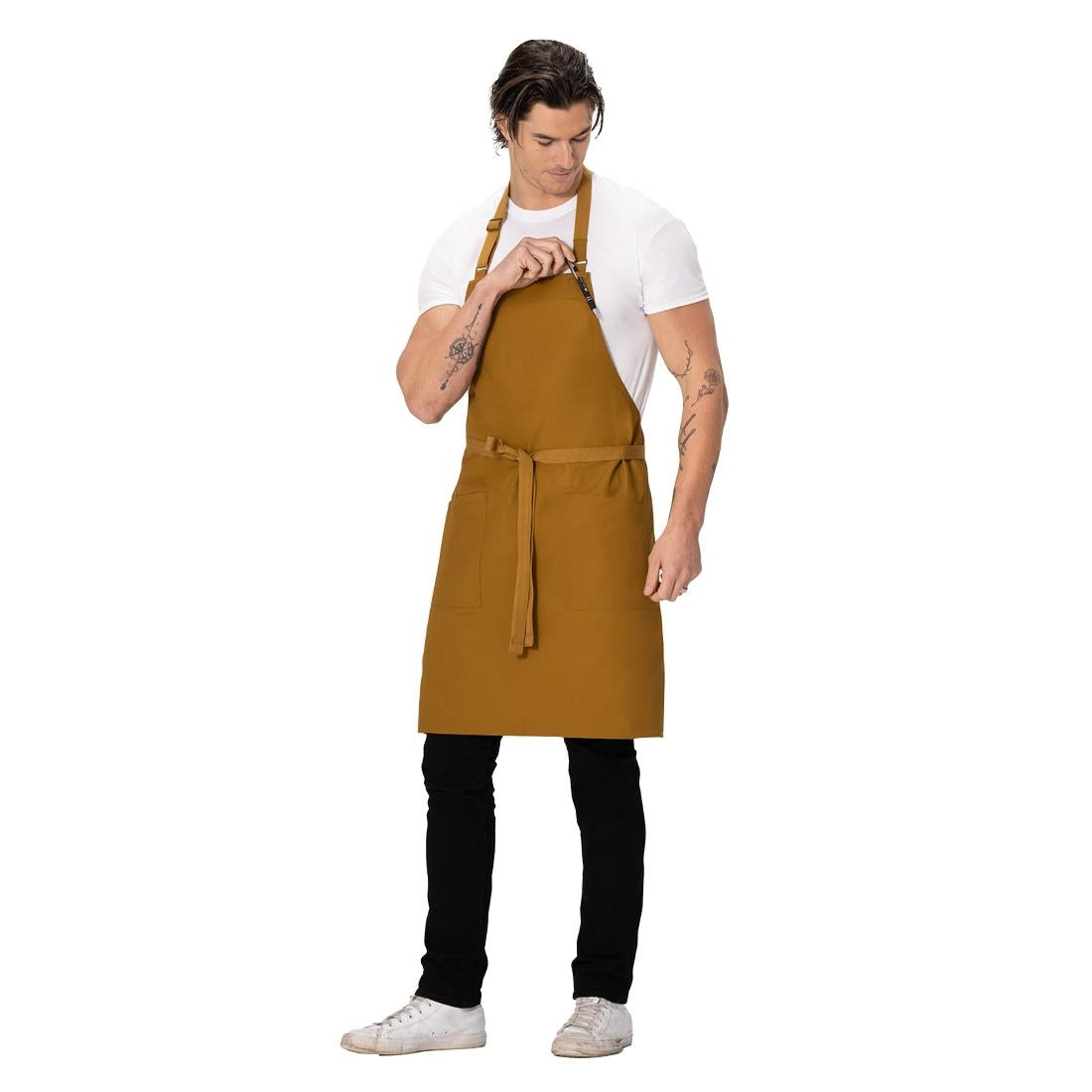 Chef Works Lockharte Bib Apron Mustard • PAS-JD935