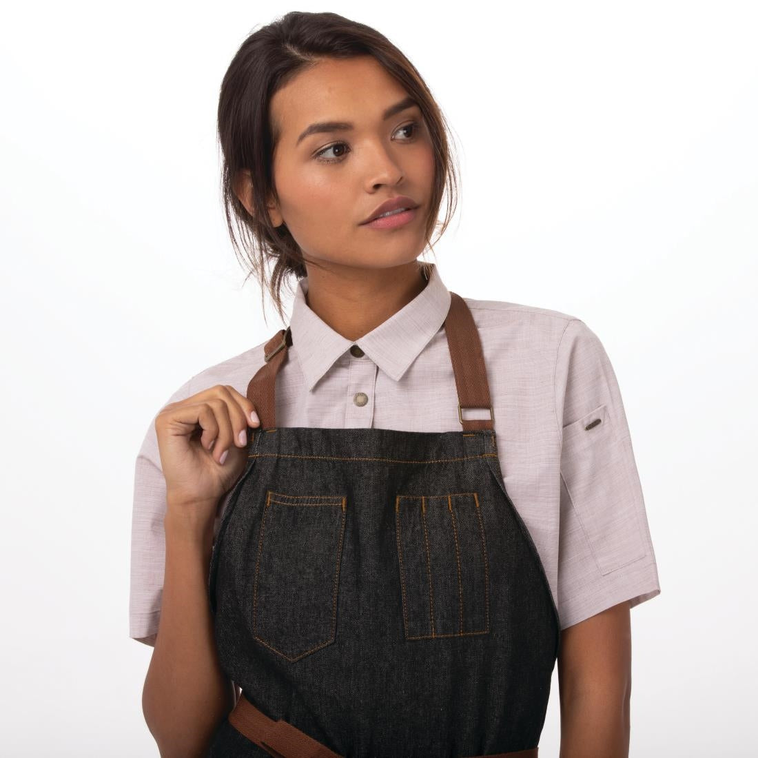 Chef Works Memphis Bib Apron Black • PAS-JD937