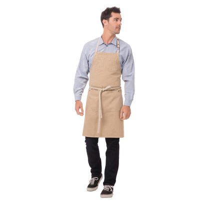 Chef Works Austin Bib Apron Natural • PAS-JD938
