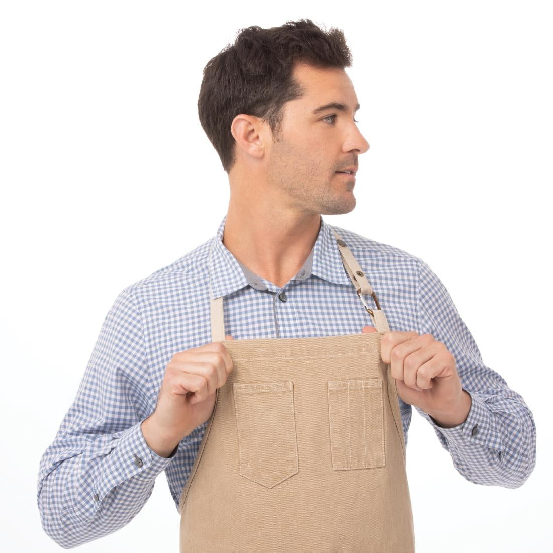Chef Works Austin Bib Apron Natural • PAS-JD938