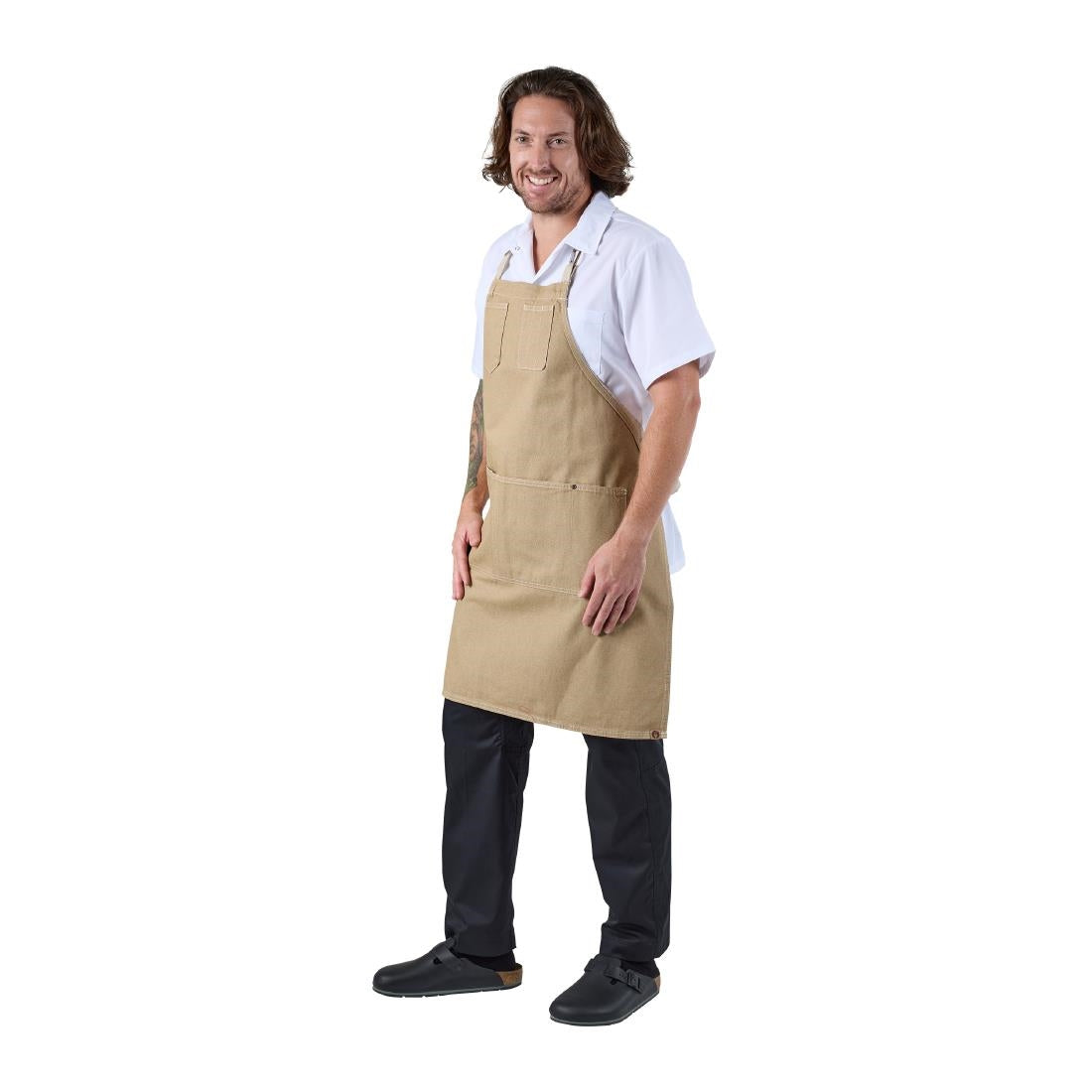 Chef Works Austin Bib Apron Natural • PAS-JD938
