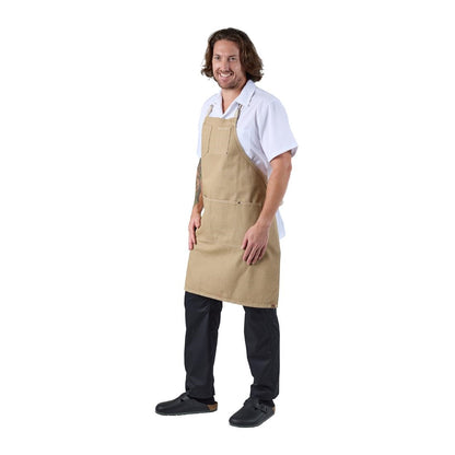 Chef Works Austin Bib Apron Natural • PAS-JD938