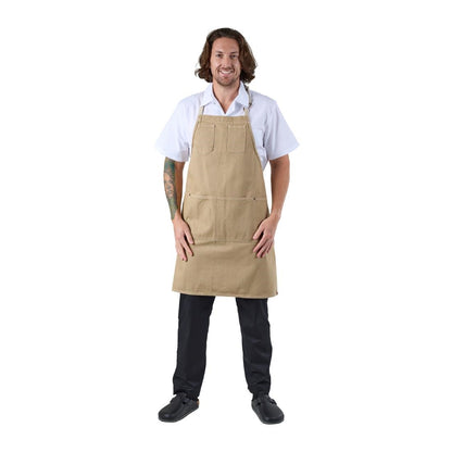 Chef Works Austin Bib Apron Natural • PAS-JD938
