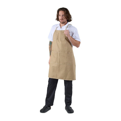 Chef Works Austin Bib Apron Natural • PAS-JD938