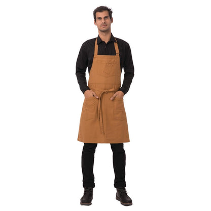 Chef Works Rockford Bib Apron Nutmeg • PAS-JD939