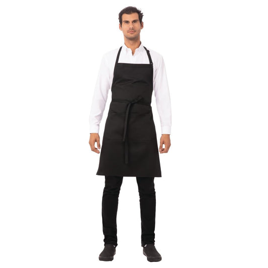 Chef Works Bib Apron Black • PAS-JD940